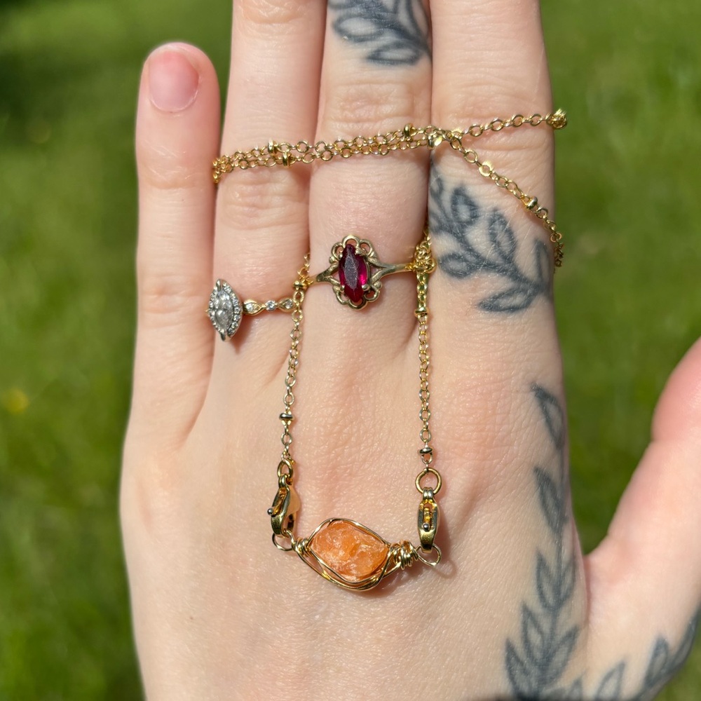 Mini Orange Calcite Interchangeable Necklace - image 1